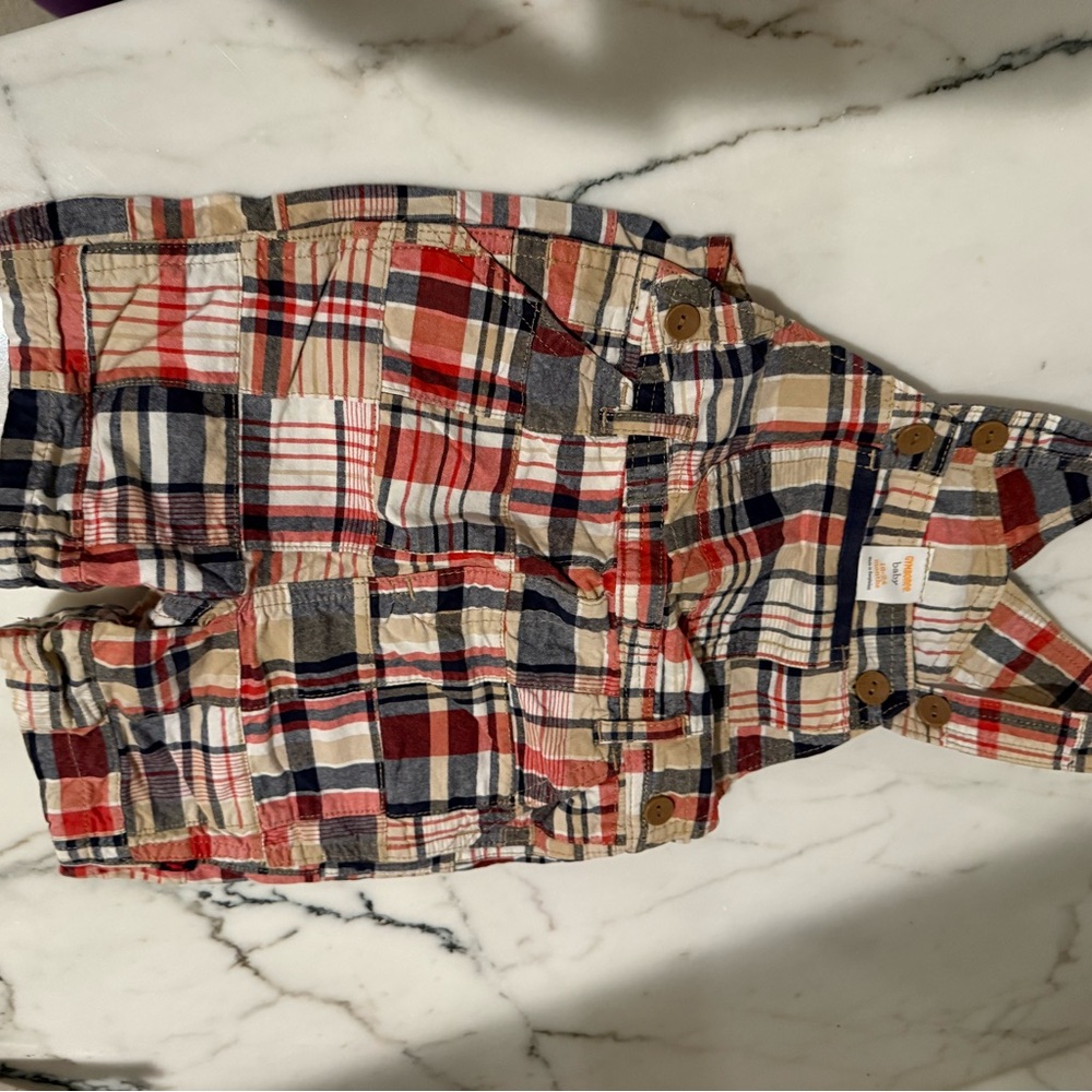 Gymboree Plaid One Piece - Red, Blue, Tan